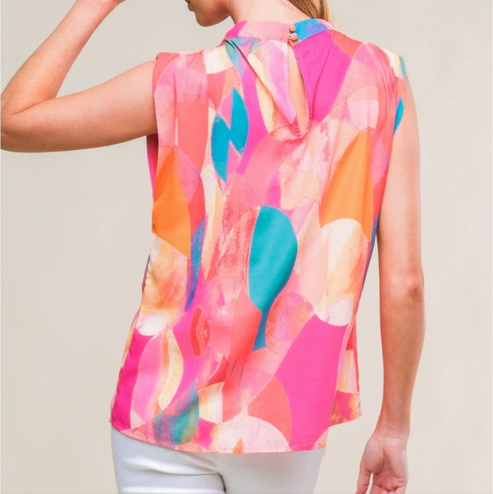 NWT Flying Tomato Colorful Abstract Blouse - Picture 3 of 13